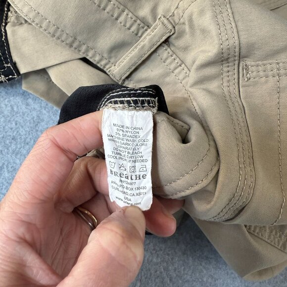 Prana Mens Size Small Tan Cargo Zion Shorts Nylon Blend Khaki‎ Adjustable Waist - Picture 11 of 14